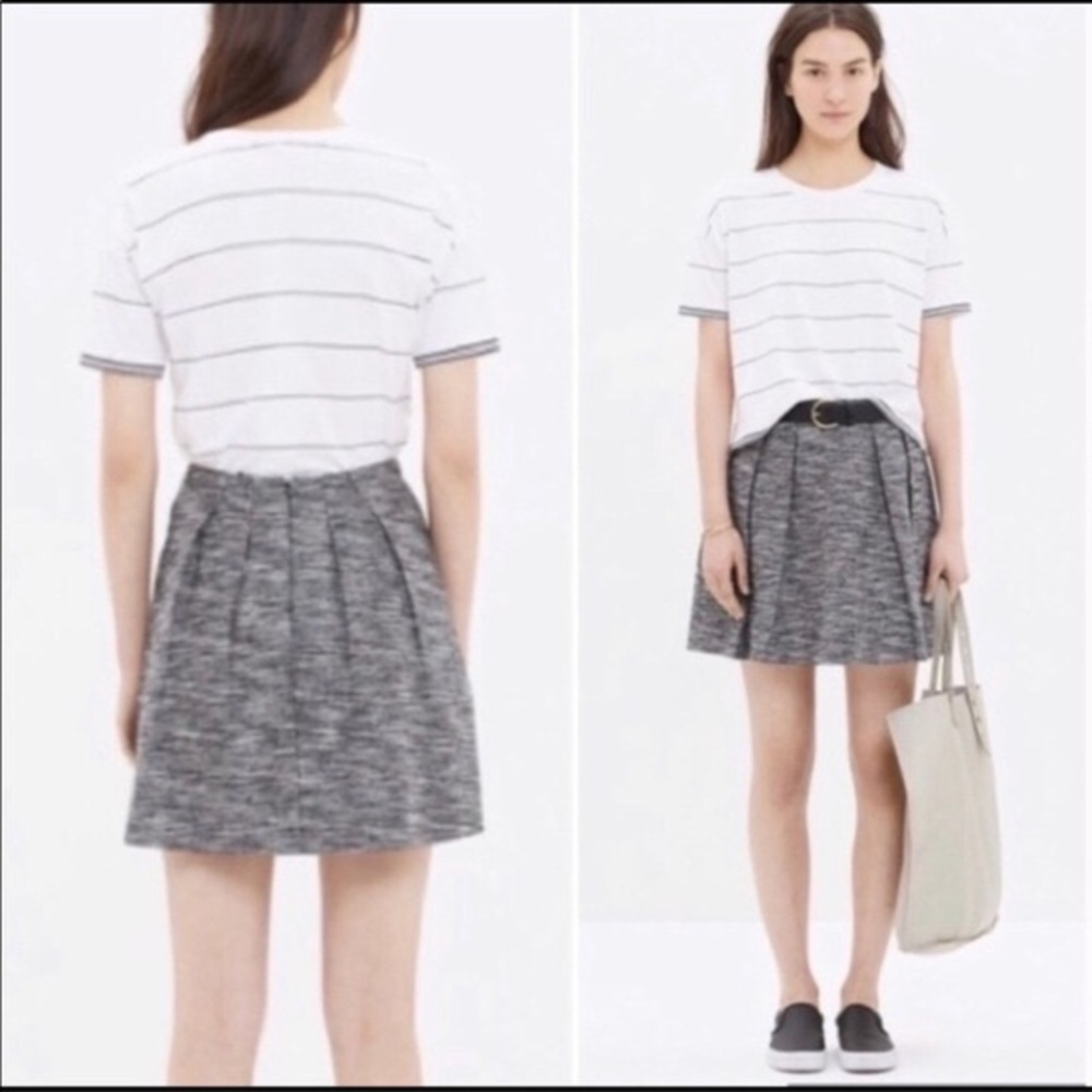 Madewell Gray Pleated Mini Skirt